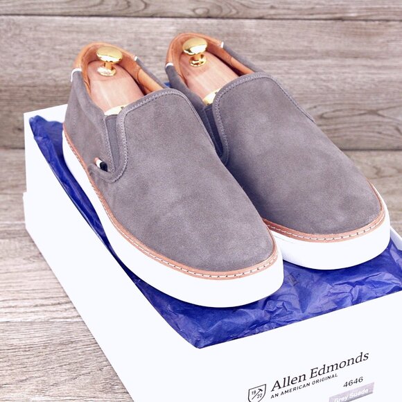 * NIB * $275 Allen Edmonds ALPHA Loafer 10 D Grey Suede * add $15 new Trees